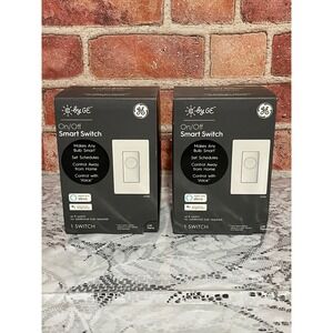 2 Pack C by GE On/Off Smart Switch Wi-Fi White CSWONBLBWFI/ST-IP Alexa Google